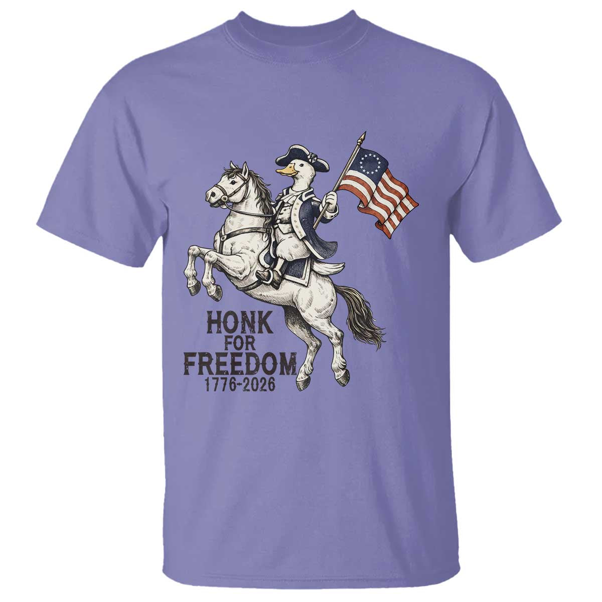 Funny Patriotic Goose Cowboy T Shirt Honk For Freedom