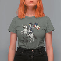 Funny Patriotic Goose Cowboy T Shirt For Women Honk For Freedom