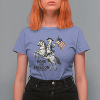 Funny Patriotic Goose Cowboy T Shirt For Women Honk For Freedom