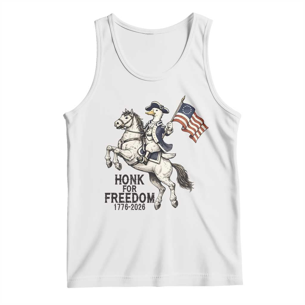 Funny Patriotic Goose Cowboy Tank Top Honk For Freedom