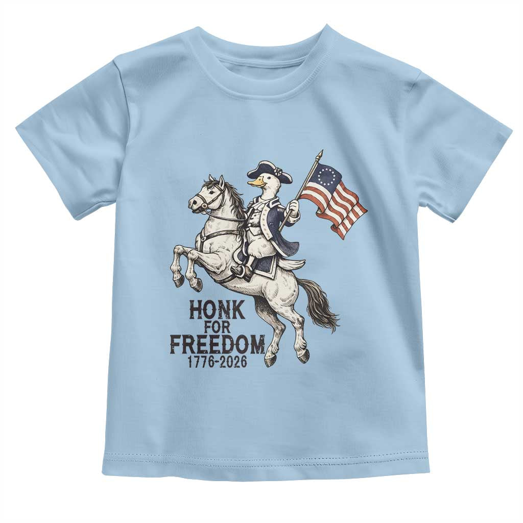 Funny Patriotic Goose Cowboy Toddler T Shirt Honk For Freedom