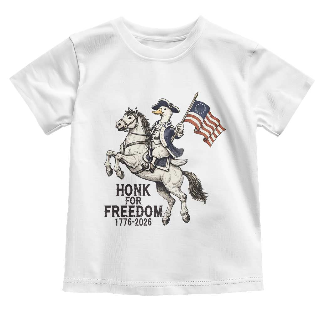 Funny Patriotic Goose Cowboy Toddler T Shirt Honk For Freedom
