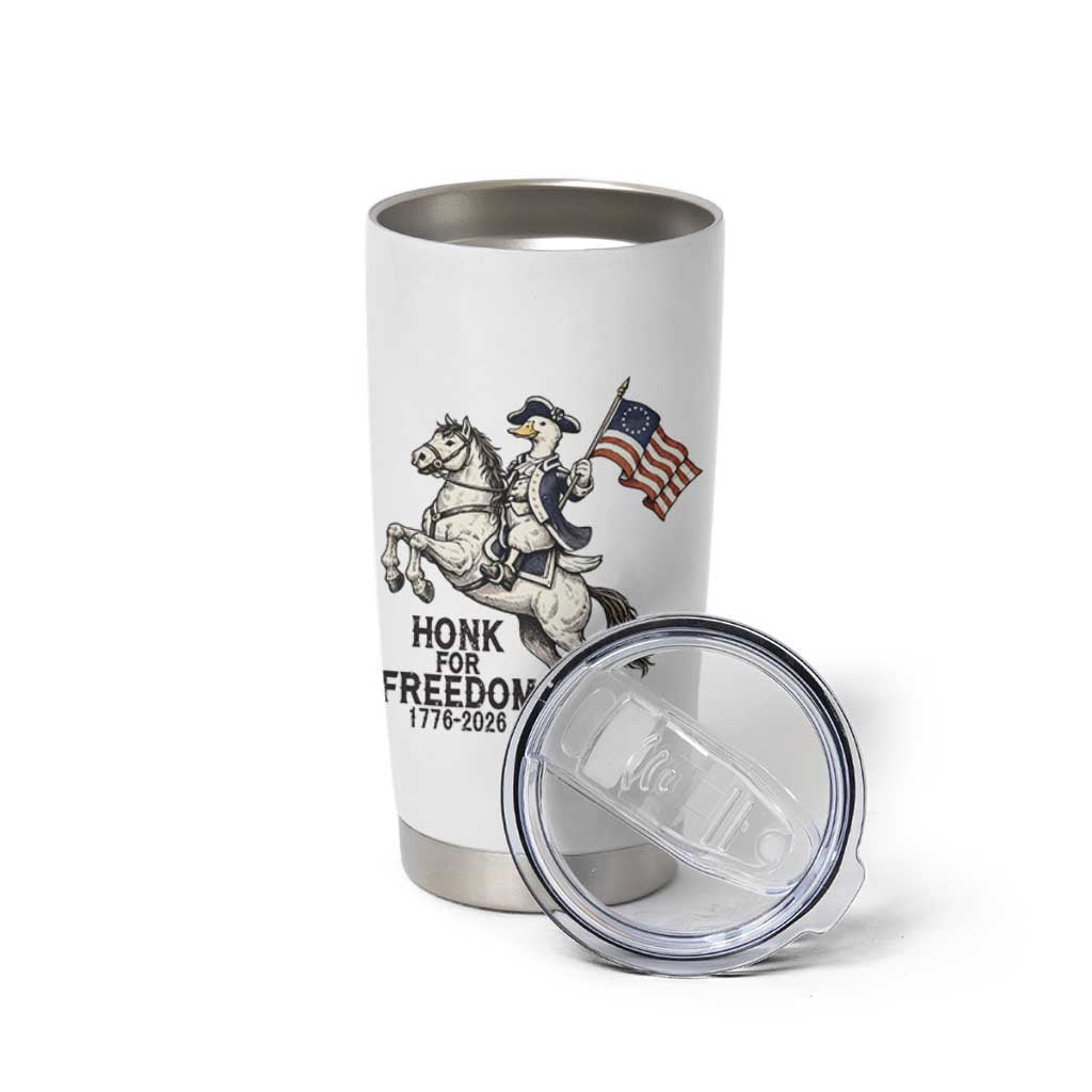 Funny Patriotic Goose Cowboy Tumbler Cup Honk For Freedom