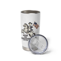 Funny Patriotic Goose Cowboy Tumbler Cup Honk For Freedom