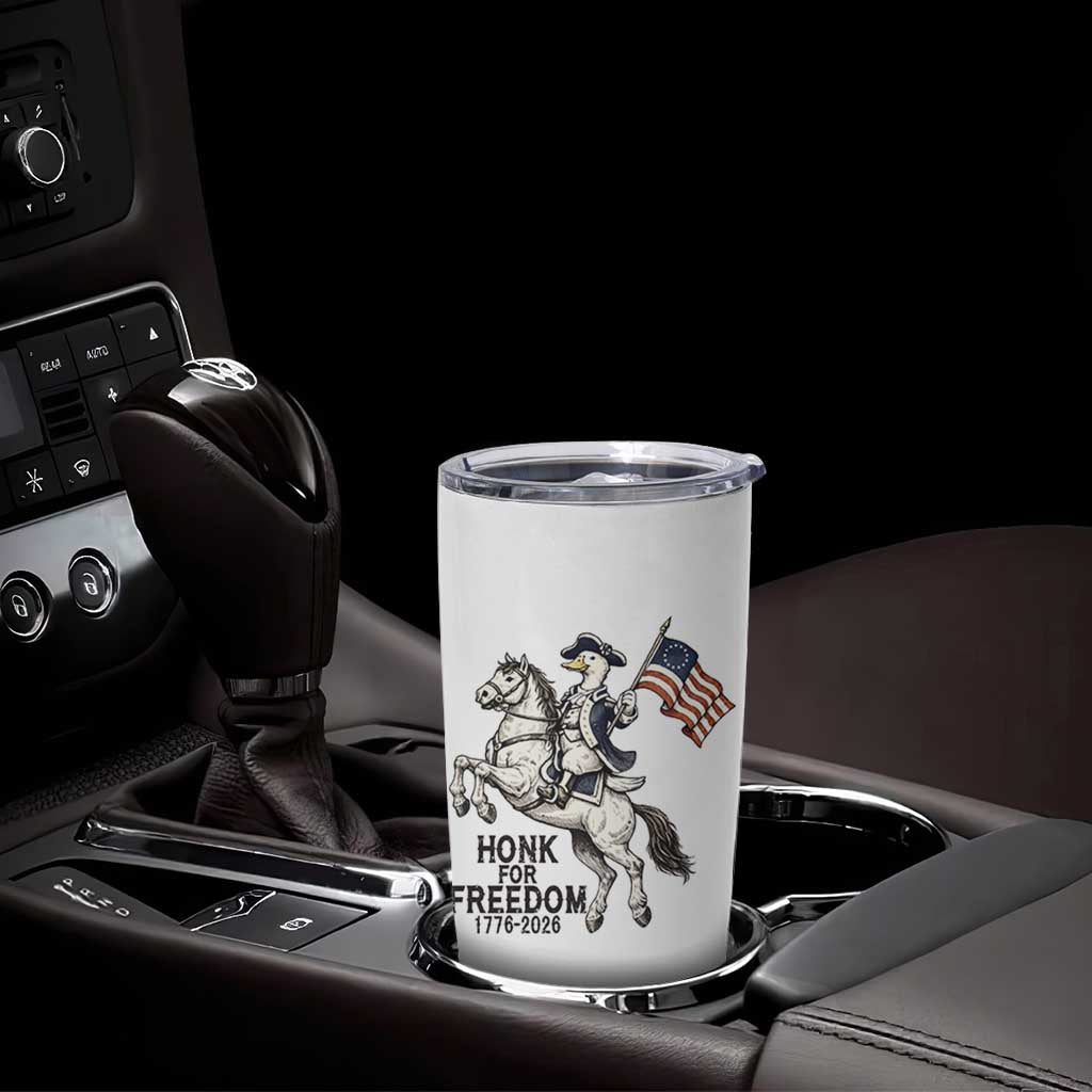 Funny Patriotic Goose Cowboy Tumbler Cup Honk For Freedom