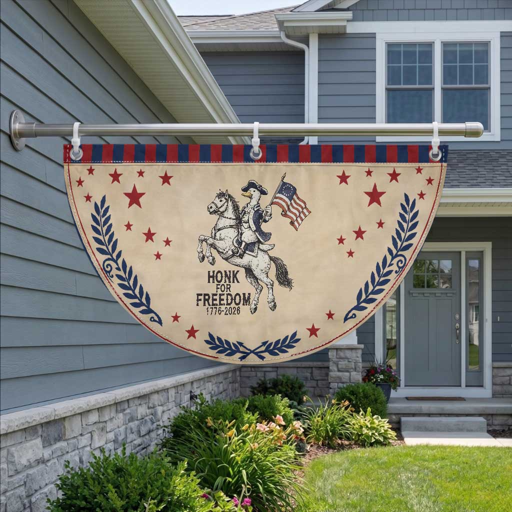 Funny Goose Cowboy Patriotic Fan Flag Honk For Freedom