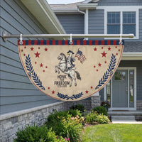 Funny Goose Cowboy Patriotic Fan Flag Honk For Freedom