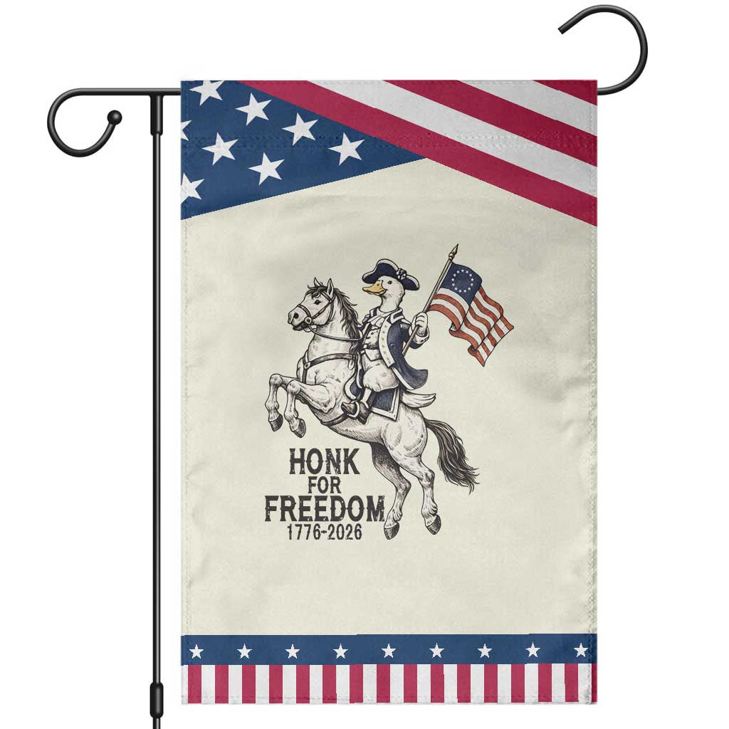 Funny Patriotic Goose Cowboy Garden Flag Honk For Freedom