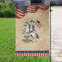 Funny Patriotic Goose Cowboy Garden Flag Honk For Freedom