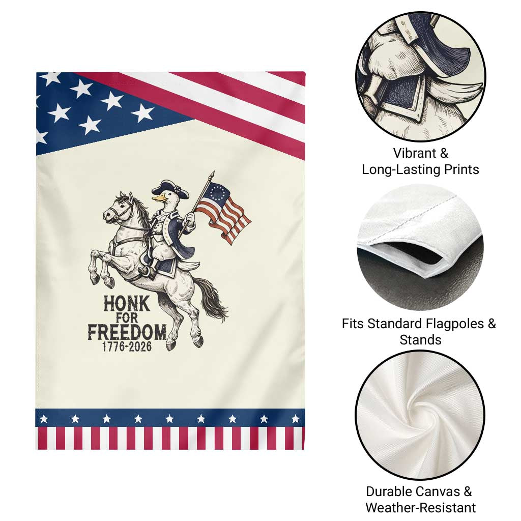 Funny Patriotic Goose Cowboy Garden Flag Honk For Freedom