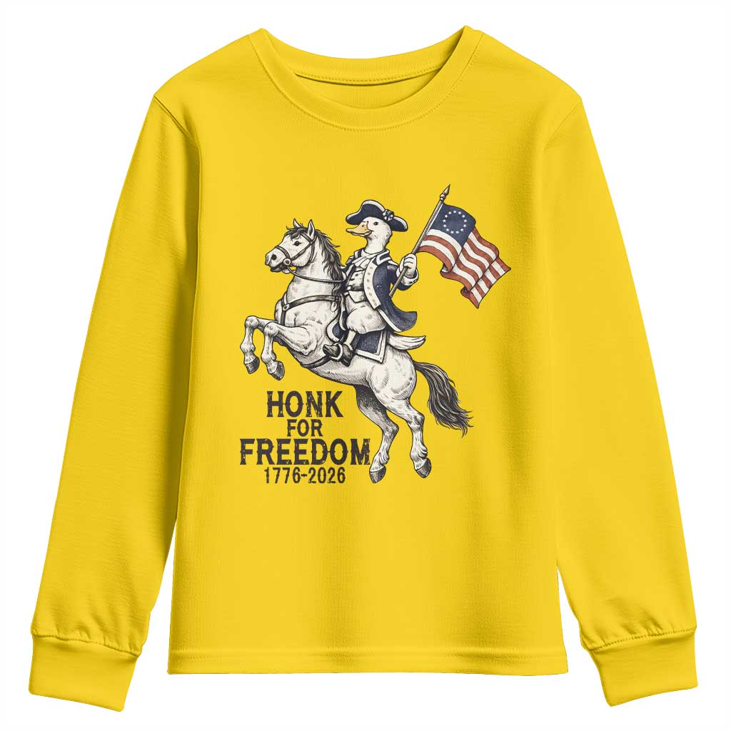 Funny Patriotic Goose Cowboy Youth Sweatshirt Honk For Freedom