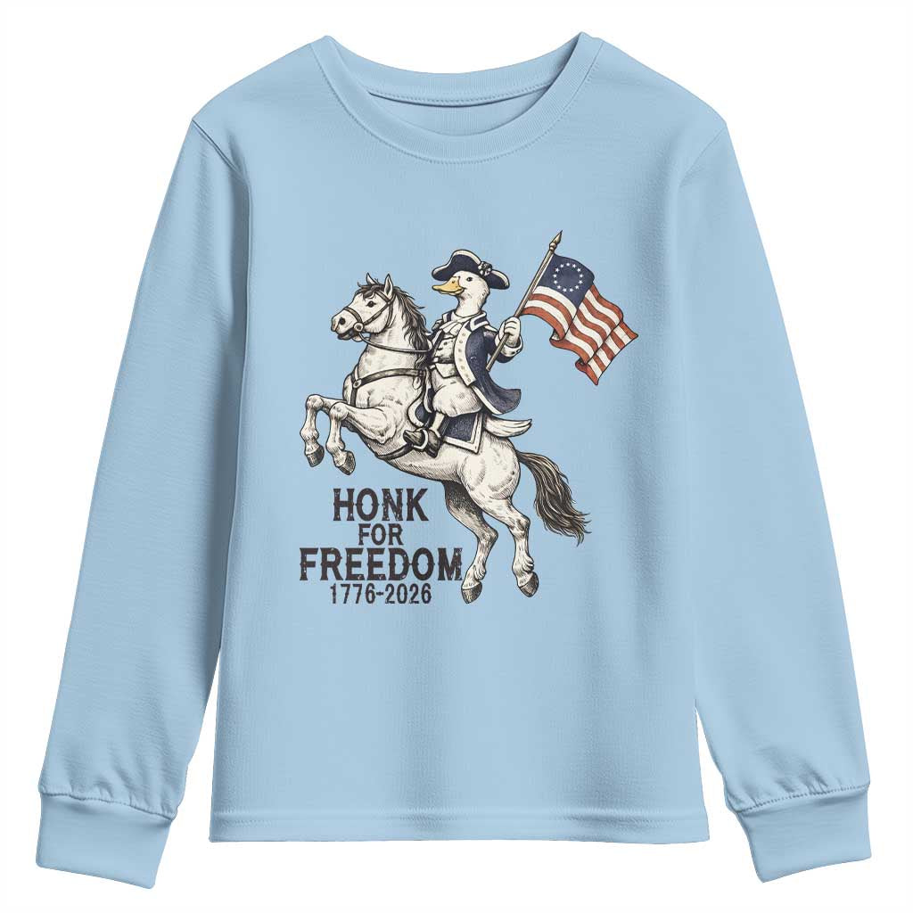 Funny Patriotic Goose Cowboy Youth Sweatshirt Honk For Freedom