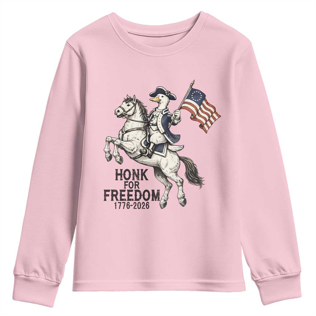 Funny Patriotic Goose Cowboy Youth Sweatshirt Honk For Freedom