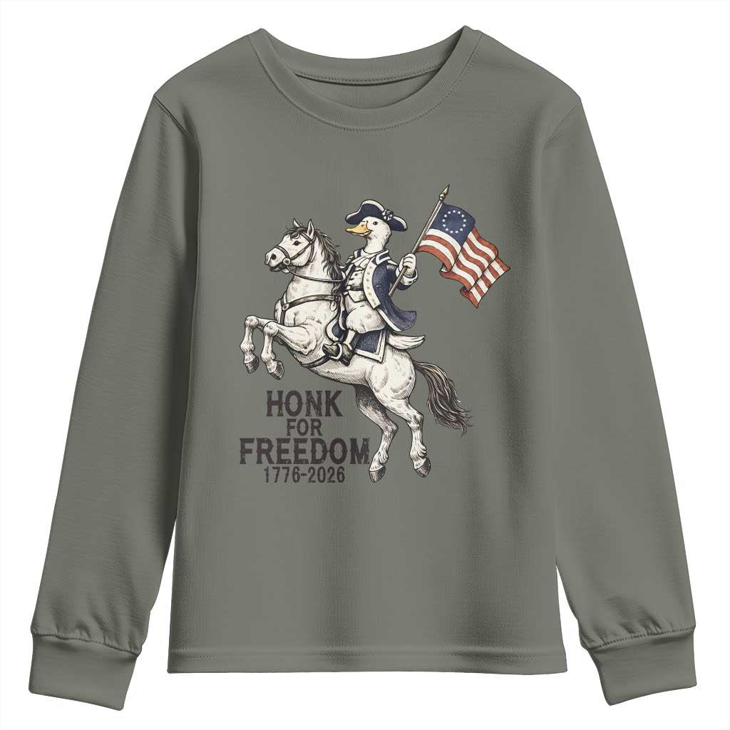 Funny Patriotic Goose Cowboy Youth Sweatshirt Honk For Freedom