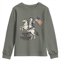 Funny Patriotic Goose Cowboy Youth Sweatshirt Honk For Freedom