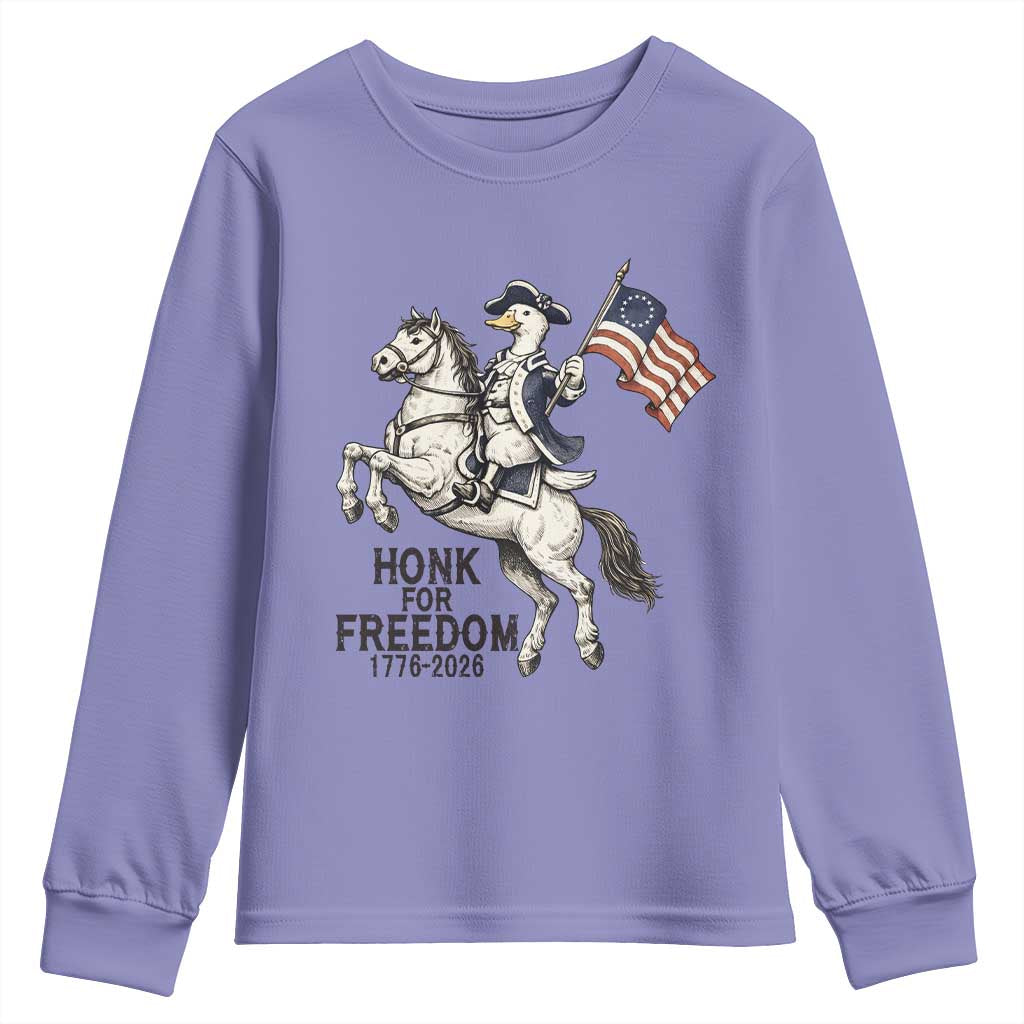 Funny Patriotic Goose Cowboy Youth Sweatshirt Honk For Freedom