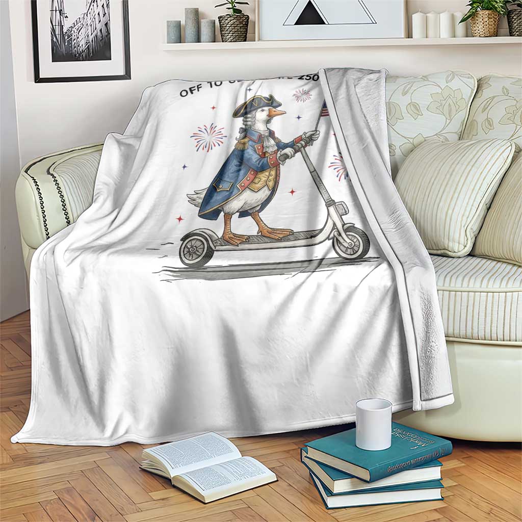 Funny Patriotic Goose Throw Blanket Off To Celebrate 250 Years