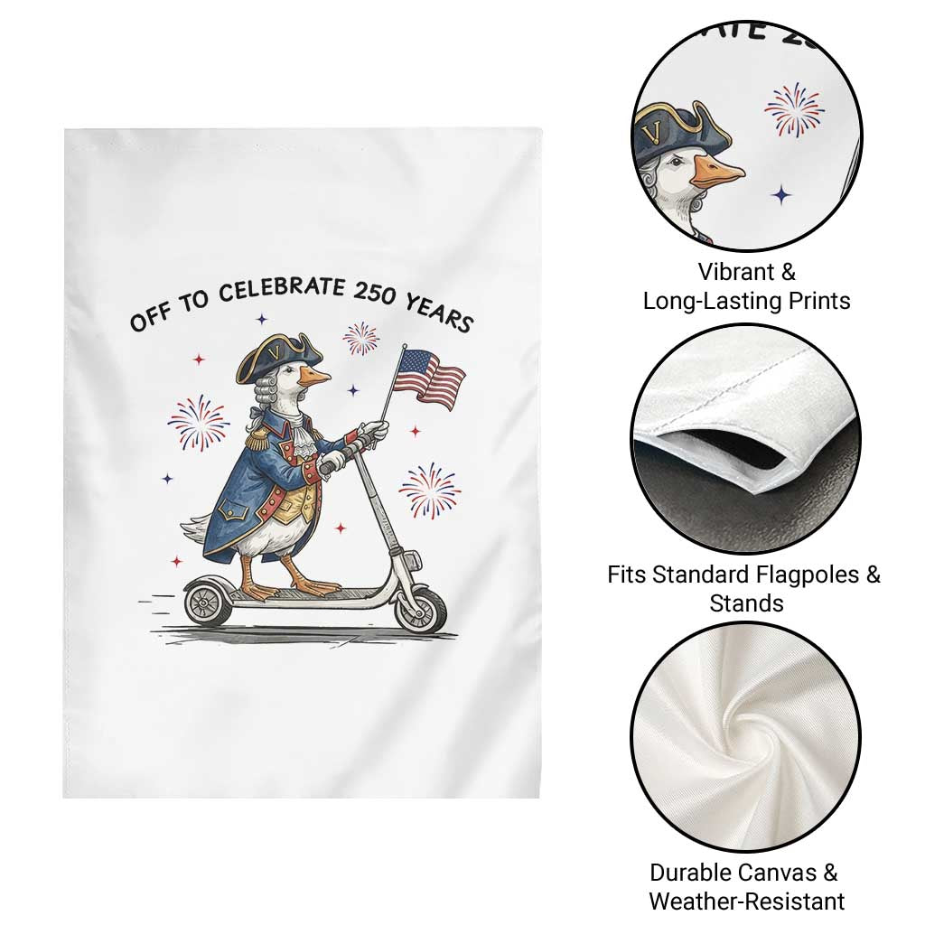 Funny Patriotic Goose Garden Flag Off To Celebrate 250 Years