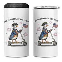 Funny Patriotic Goose 4 in 1 Can Cooler Tumbler Off To Celebrate 250 Years