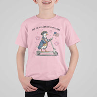 Funny Patriotic Goose T Shirt For Kid Off To Celebrate 250 Years