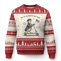 Funny Patriotic Goose Ugly Christmas Sweater Off To Celebrate 250 Years