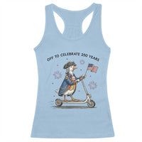 Funny Patriotic Goose Racerback Tank Top Off To Celebrate 250 Years