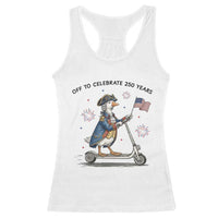 Funny Patriotic Goose Racerback Tank Top Off To Celebrate 250 Years