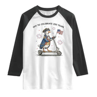 Funny Patriotic Goose Raglan Shirt Off To Celebrate 250 Years