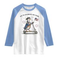 Funny Patriotic Goose Raglan Shirt Off To Celebrate 250 Years