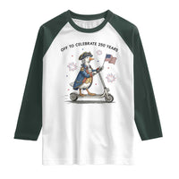 Funny Patriotic Goose Raglan Shirt Off To Celebrate 250 Years