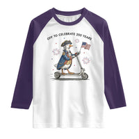Funny Patriotic Goose Raglan Shirt Off To Celebrate 250 Years