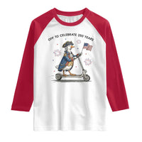Funny Patriotic Goose Raglan Shirt Off To Celebrate 250 Years