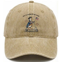 Funny Patriotic Goose Washed Cotton Baseball Cap Off To Celebrate 250 Years