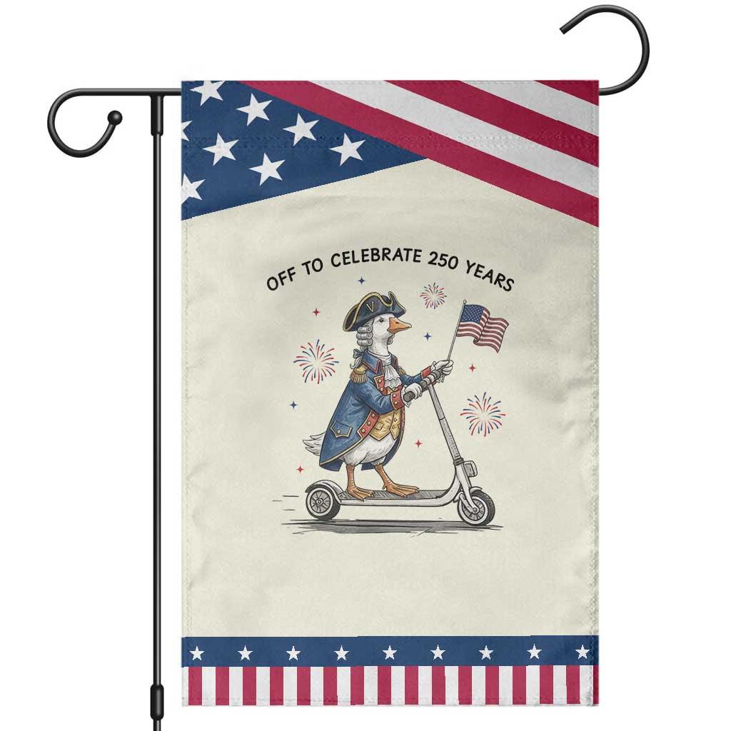 Funny Patriotic Goose Garden Flag Off To Celebrate 250 Years