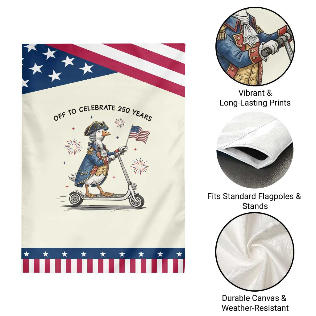 Funny Patriotic Goose Garden Flag Off To Celebrate 250 Years