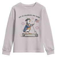 Funny Patriotic Goose Youth Sweatshirt Off To Celebrate 250 Years