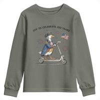 Funny Patriotic Goose Youth Sweatshirt Off To Celebrate 250 Years