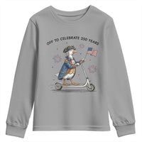 Funny Patriotic Goose Youth Sweatshirt Off To Celebrate 250 Years