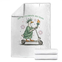 Funny Goose Statue Of Liberty Throw Blanket Off To Celebrate 250 Year