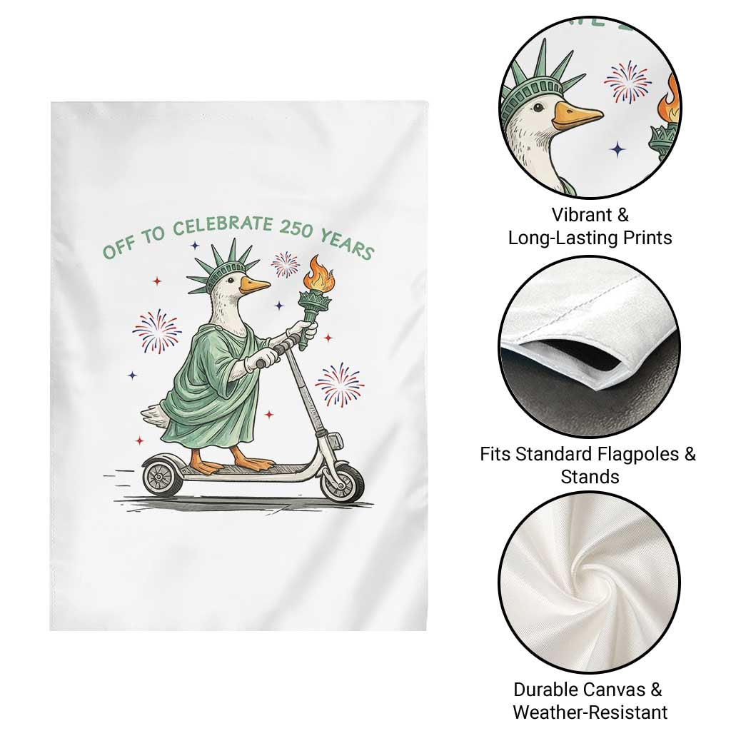 Funny Goose Statue Of Liberty Garden Flag Off To Celebrate 250 Year