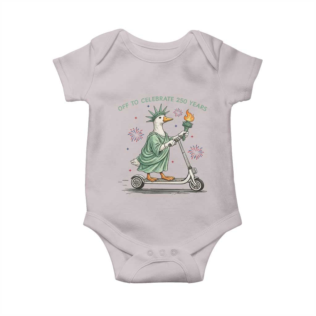 Funny Goose Statue Of Liberty Baby Onesie Off To Celebrate 250 Year