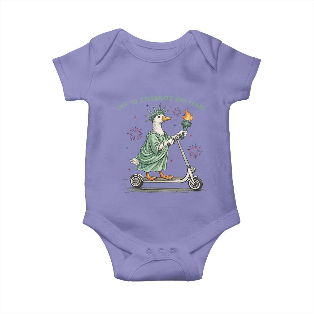 Funny Goose Statue Of Liberty Baby Onesie Off To Celebrate 250 Year