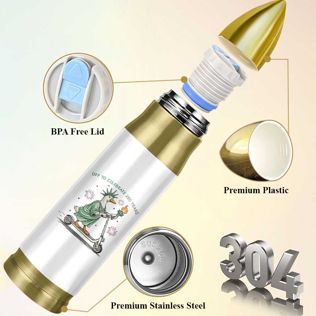 Funny Goose Statue Of Liberty Bullet Tumbler Off To Celebrate 250 Year