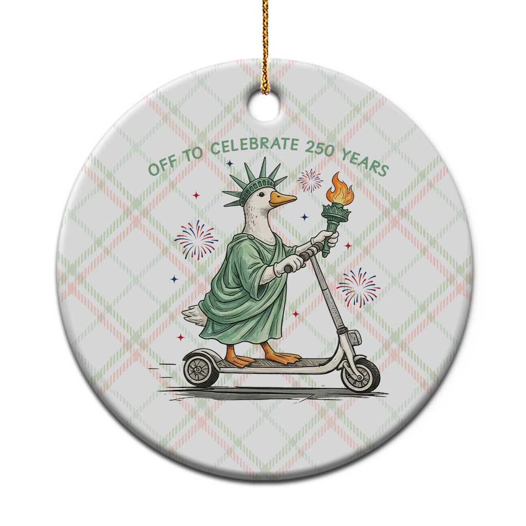 Funny Goose Statue Of Liberty Ceramic Ornament Off To Celebrate 250 Year