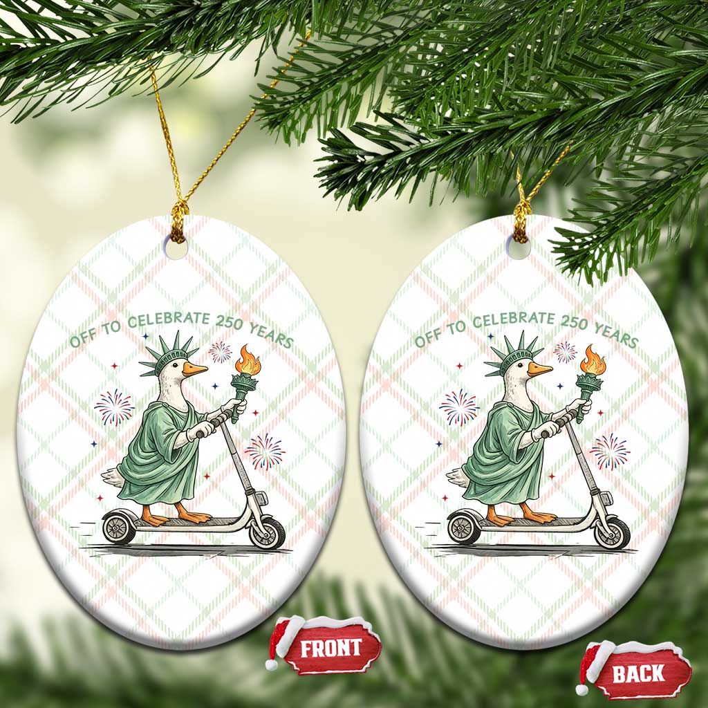 Funny Goose Statue Of Liberty Ceramic Ornament Off To Celebrate 250 Year