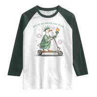 Funny Goose Statue Of Liberty Raglan Shirt Off To Celebrate 250 Year