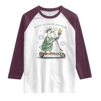 Funny Goose Statue Of Liberty Raglan Shirt Off To Celebrate 250 Year