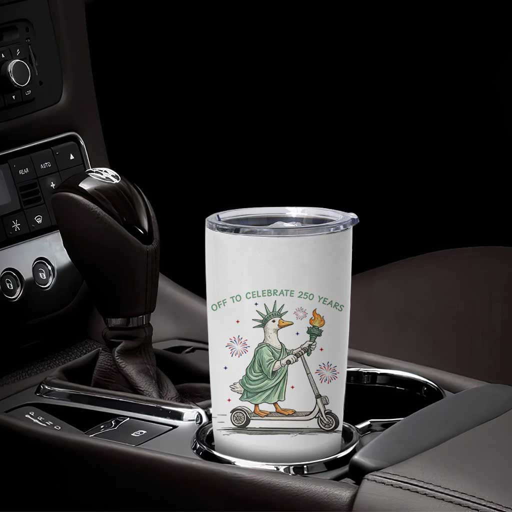 Funny Goose Statue Of Liberty Tumbler Cup Off To Celebrate 250 Year