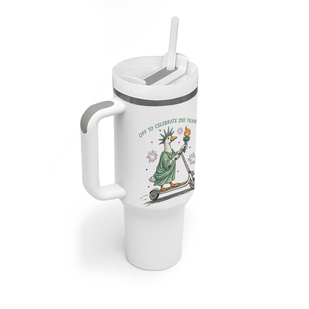 Funny Goose Statue Of Liberty Tumbler With Handle Off To Celebrate 250 Year