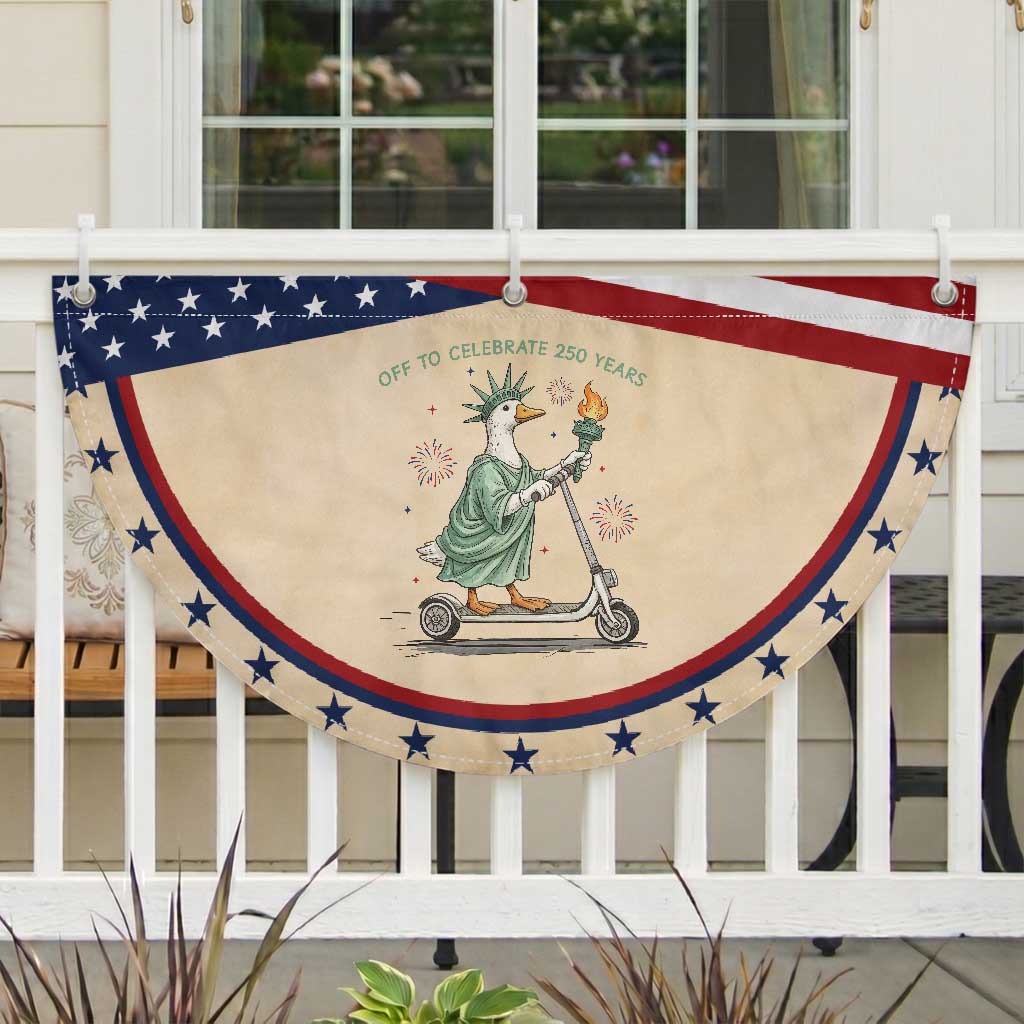 Funny Goose Statue Of Liberty Patriotic Fan Flag Off To Celebrate 250 Year